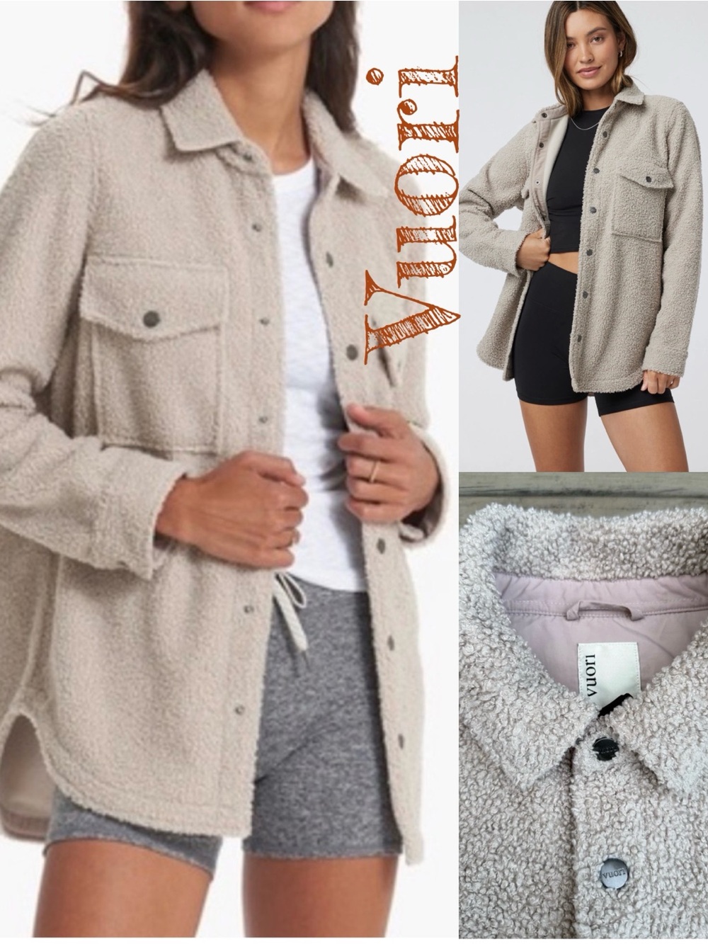 Vuori Beige Teddy Sherpa Jacket